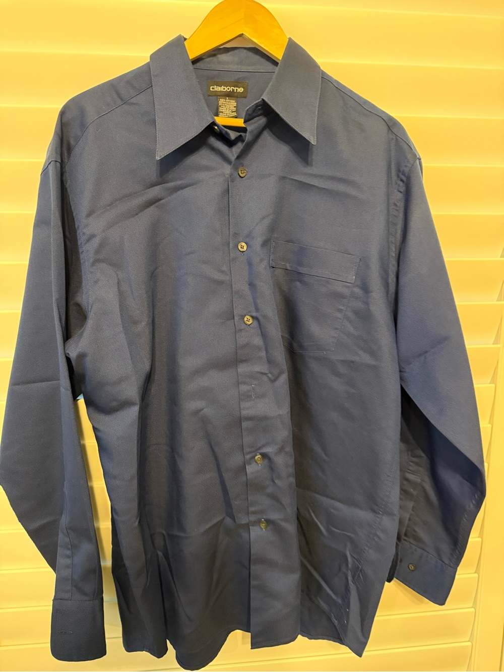 Claiborne Men's Dark Blue Long-Sleeve Dress Shirt